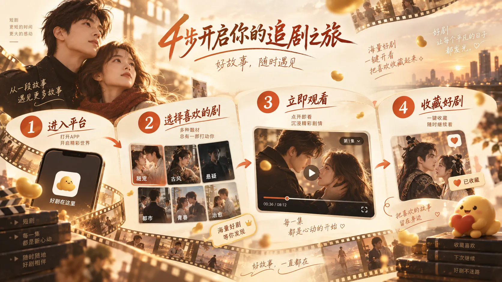 日历与剧情记录相关的短剧追更主题画面